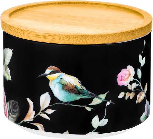 Изображение товара Емкость для хранения Elan Gallery Певчие птички на черном / 730839