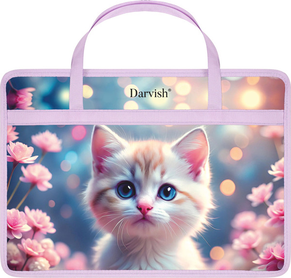 Изображение товара Папка-портфель Darvish Котенок в цветах / DV-14113-13