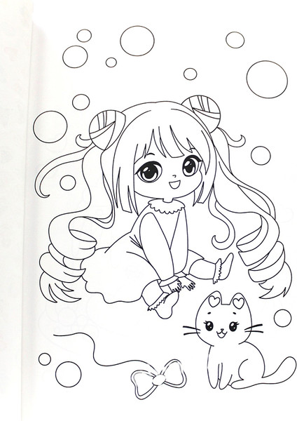 Изображение товара Раскраска Проф-Пресс Макси. Няшки. С наклейками, твердая обложка