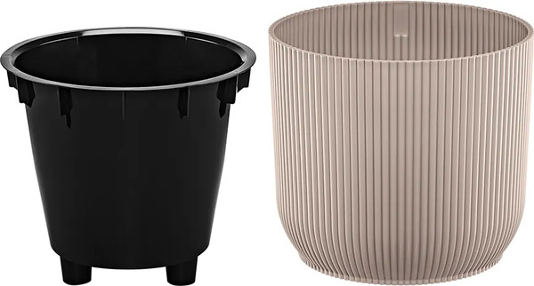 Изображение товара Кашпо El Casa Линея / 640595 (темно-бежевый)