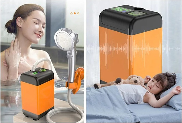 Изображение товара Походный душ Sundays 7800mAh / 6337001036A  (со складным ведром Среднее / TBD0603930501A 10л,темно-синий)