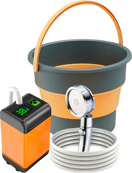 Изображение товара Походный душ Sundays 7800mAh / 6337001036A  (со складным ведром Среднее / TBD0603930501A 10л,темно-синий)