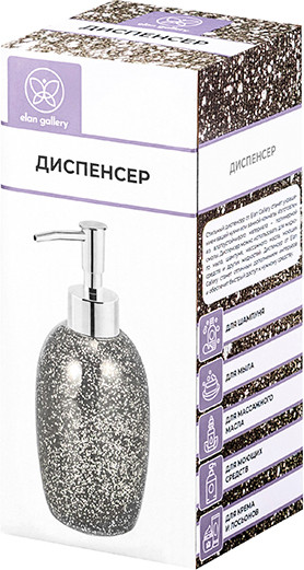 Изображение товара Дозатор для жидкого мыла Elan Gallery 240586 (серебряный глиттер)