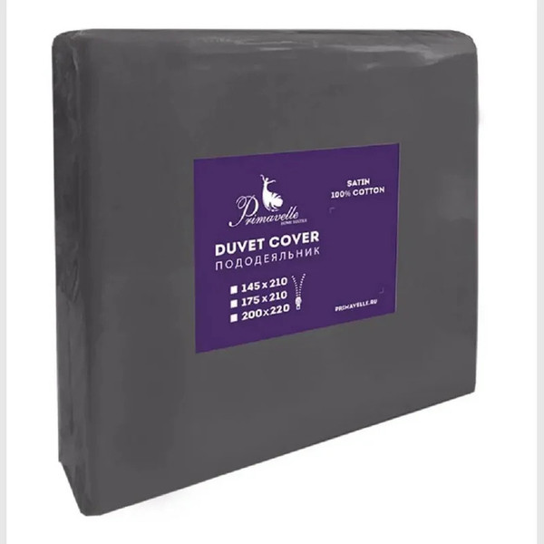 Изображение товара Пододеяльник Primavelle 200х220 сатин на молнии / 136315106-сг02 (графит)