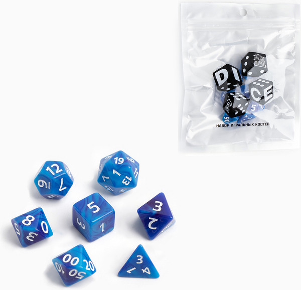 Изображение товара Набор кубиков для настольной игры Время игры Дайсы для ДнД / 9889093 (7шт)
