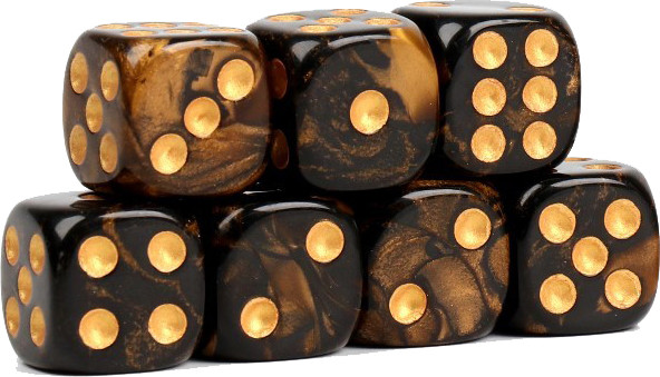 Изображение товара Набор кубиков для настольной игры Время игры 9889061 (10шт, золотой мрамор)