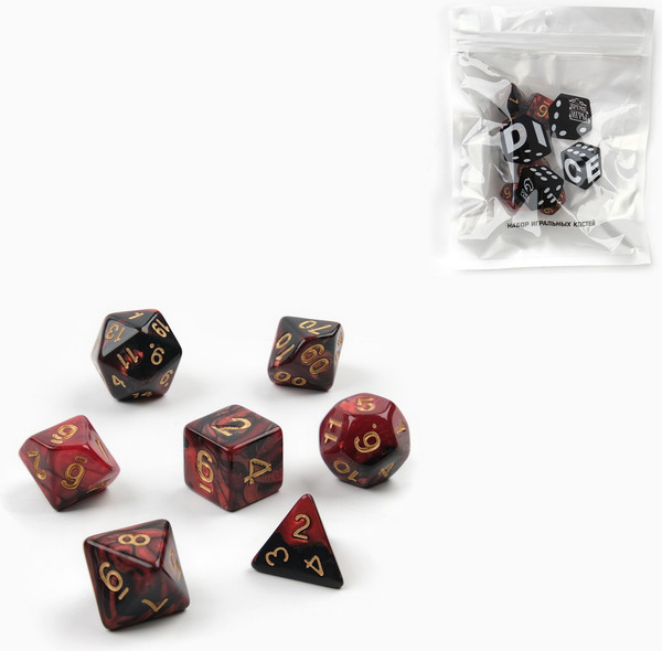 Изображение товара Набор кубиков для настольной игры Время игры Дайсы для ДнД / 9482839 (7шт)