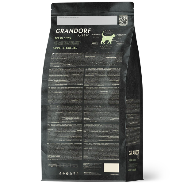 Изображение товара Сухой корм для кошек Grandorf Adult Sterilised Fresh Duck&Sweet Potato (400г)