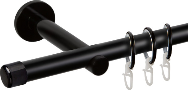 Изображение товара Карниз для штор АС ФОРОС Dance D19Г + заглушка Закругленная (1.6м, черный)