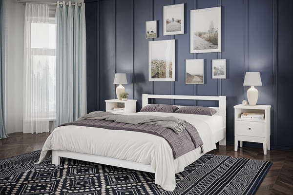 Изображение товара Полуторная кровать Bravo Мебель Лана 120х200 (белый античный)