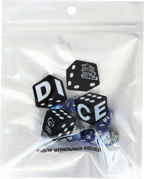 Изображение товара Набор кубиков для настольной игры Время игры Дайсы для ДнД Лазурит / 9891843 (7шт)