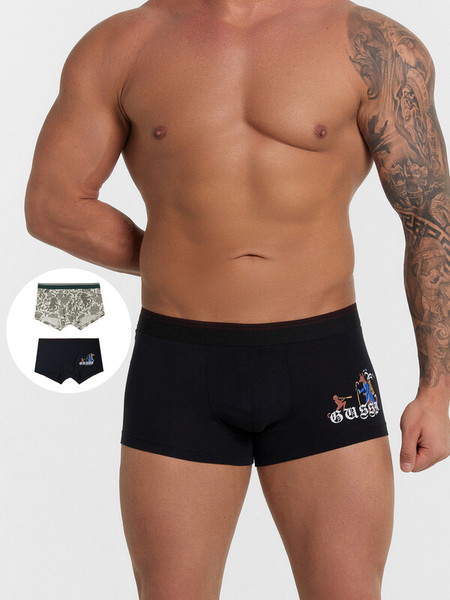 Изображение товара Комплект мужских трусов Mark Formelle 411215-2 (р.90-100, черный/средневековой паттерн на платине)