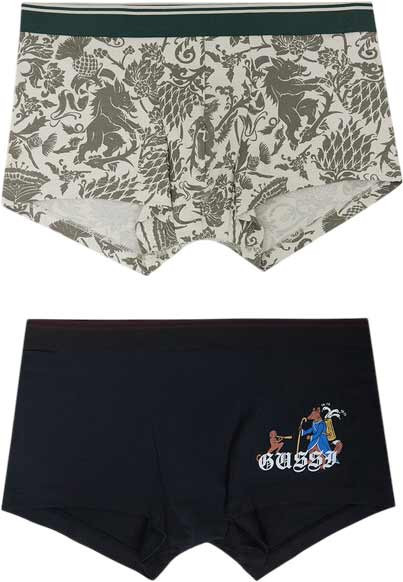 Изображение товара Комплект мужских трусов Mark Formelle 411215-2 (р.98-108, черный/средневековой паттерн на платине)