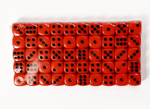 Изображение товара Набор кубиков для настольной игры Sima-Land 10613133 (50шт, красный)