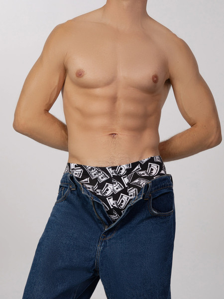 Изображение товара Комплект мужских трусов Mark Formelle 411229-2 (р.98-108, деньги на черном/жемчужно-голубой)