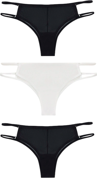Изображение товара Комплект женских трусов Mark Formelle 412438-3 (р.102, черный/белый)