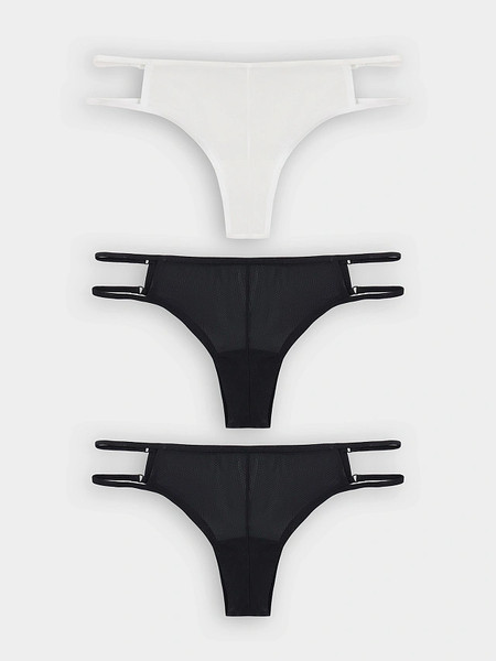 Изображение товара Комплект женских трусов Mark Formelle 412438-3 (р.102, черный/белый)