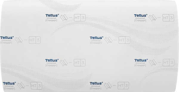 Изображение товара Бумажные полотенца Tellus H3 Universal 1-слойные / 120108 (250 листов, белый)