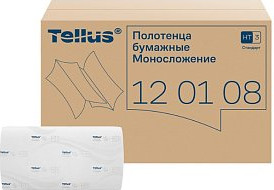 Изображение товара Бумажные полотенца Tellus Сложения ZZ стандарт 1 слой / 120108