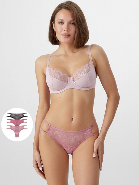 Изображение товара Комплект женских трусов Mark Formelle 412438-3 (р.94, веточки на розовом)