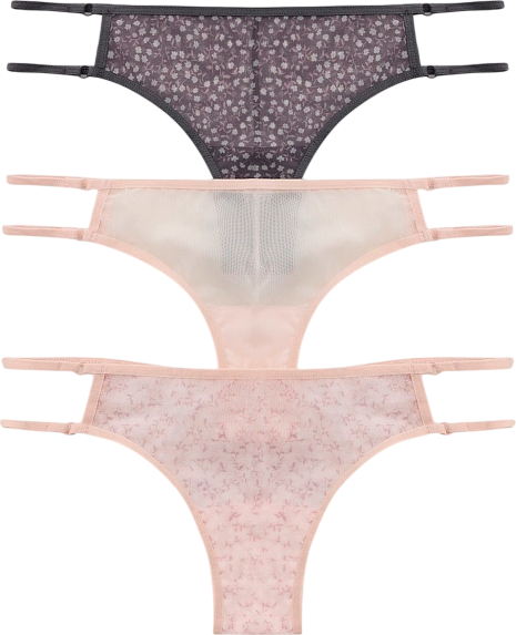 Изображение товара Комплект женских трусов Mark Formelle 412438-3 (р.90, мелкий рисунок на серебристом пионе)