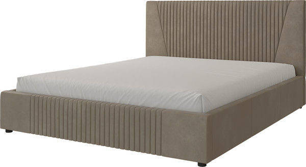 Изображение товара Полуторная кровать Bravo Мебель Нельсон 140х200 без ПМ стандарт 8 вариант (серый шелк, геометрия)