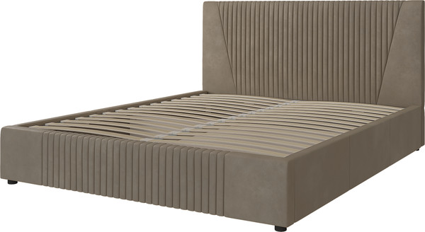 Изображение товара Полуторная кровать Bravo Мебель Нельсон 140х200 без ПМ стандарт 8 вариант (серый шелк, геометрия)