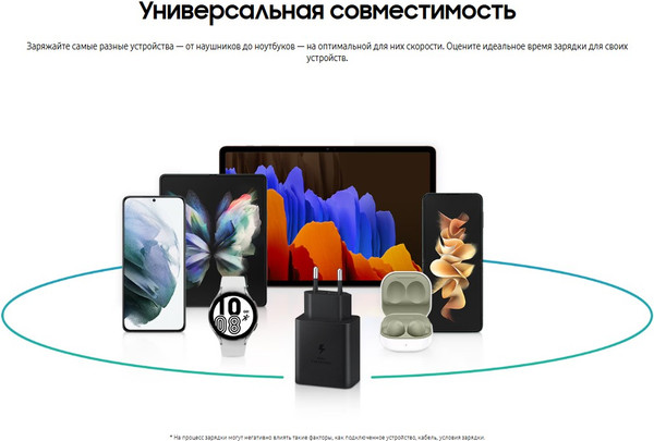 Изображение товара Зарядное устройство сетевое Samsung EP-T4510 / EP-T4510XBEGEU (черный)