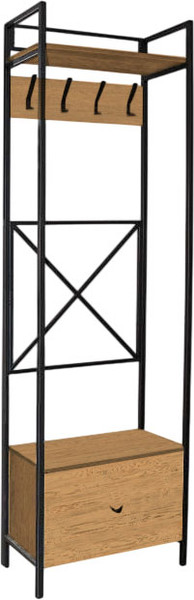 Изображение товара Секция в прихожую Древпром ДП4-03 (дуб горный/черный матовый)