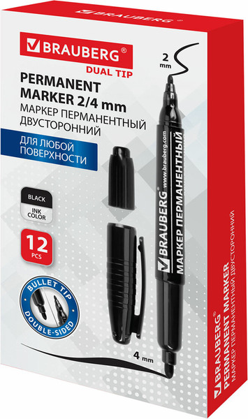 Изображение товара Маркер перманентный Brauberg 150836 (черный)