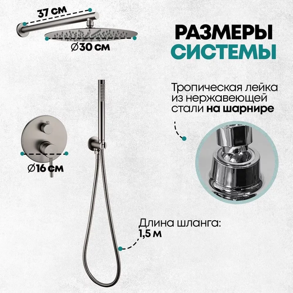 Изображение товара Душевая система со смесителем Grocenberg  GB5099BG-3