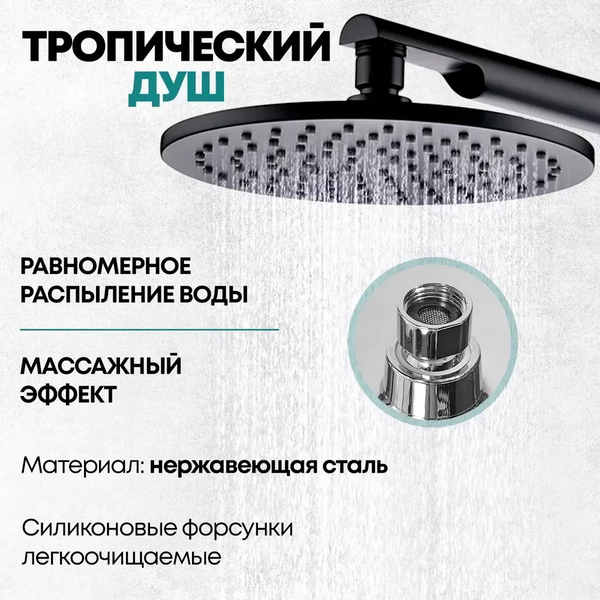 Изображение товара Душевая система со смесителем Grocenberg  GB5090BL