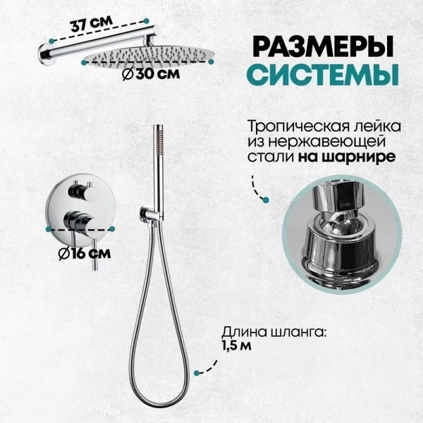 Изображение товара Душевая система со смесителем Grocenberg  GB5099CR-3