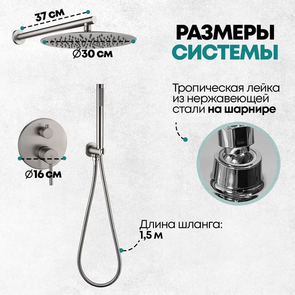 Изображение товара Душевая система со смесителем Grocenberg  GB5099NK-3