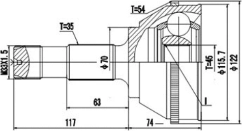 Изображение товара ШРУС Dynamatrix DCV810011