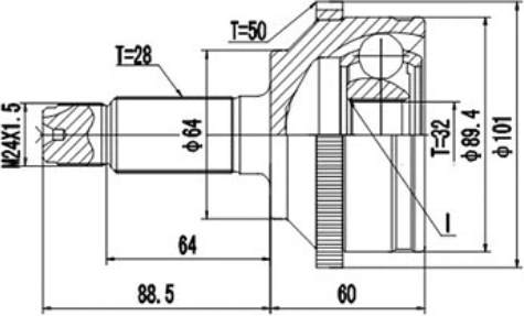 Изображение товара ШРУС Dynamatrix DCV823029