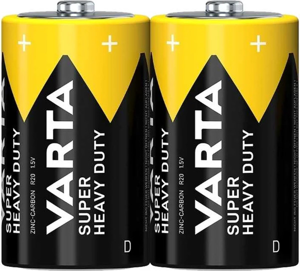 Изображение товара Комплект батареек Varta Superlife Heavy Duty D/R20 SP2 / 2020101302 (12шт)