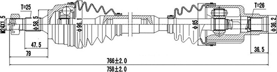 Изображение товара Приводной вал Dynamatrix DDS210267