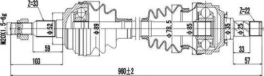 Изображение товара Приводной вал Dynamatrix DDS244033