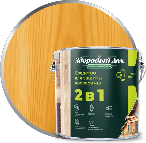 Изображение товара Защитно-декоративный состав Здоровый дом 2в1 Орегон (2.7л)