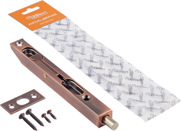 Изображение товара Шпингалет торцевой Нора-М Ригель 5 1/2" (старая медь)