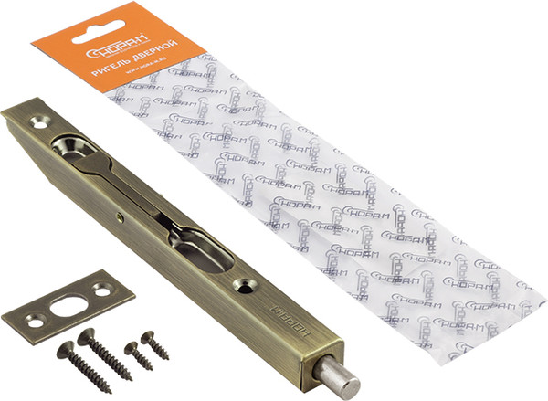 Изображение товара Шпингалет торцевой Нора-М Ригель 6 1/2" (старая бронза, хедер)