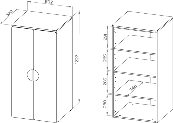 Изображение товара Шкаф Mebelain Пикси 120 Три полки (робкий подснежник)