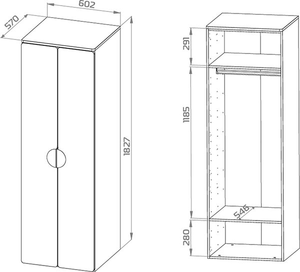 Изображение товара Шкаф Mebelain Пикси 180 (робкий подснежник)