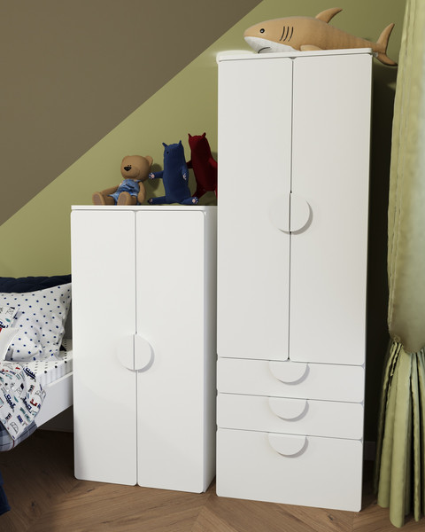 Изображение товара Шкаф Mebelain Пикси 180 Три выдвижных ящика и полка (робкий подснежник)