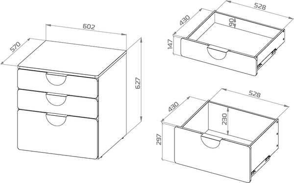 Изображение товара Комод Mebelain Пикси 3 ящика  (озорной василек)