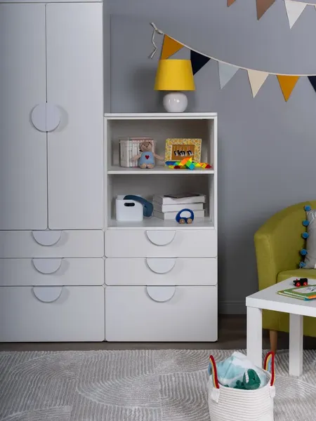 Изображение товара Стеллаж Mebelain Пикси Три выдвижных ящика (белый)