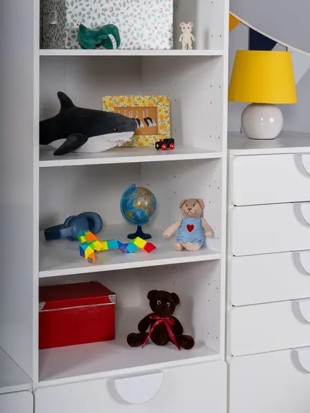 Изображение товара Стеллаж Mebelain Пикси Два выдвижных ящика (белый)