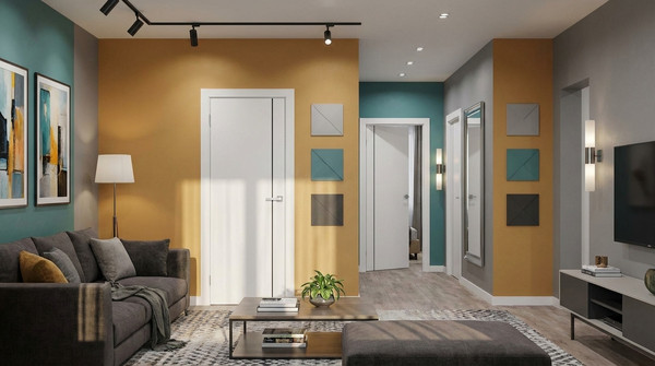 Изображение товара Дверь межкомнатная Юни Эмаль Line 1 70x200 (белый/черный)