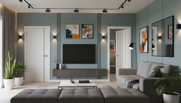 Изображение товара Дверь межкомнатная Юни Эмаль Line 1 70x200 (белый/черный)